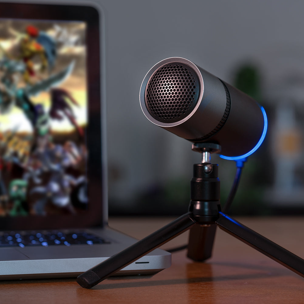 Thronmax M8 Pulse | USB Condenser Mic | Gaming, Podcasts, YouTube, Music Recording, Streaming, Online Calls | VERTIGAIN® Technology | Stand & 360° Adapter Included Thronmax