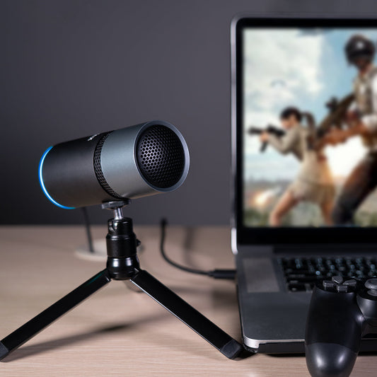 Thronmax M8 Pulse | USB Condenser Mic | Gaming, Podcasts, YouTube, Music Recording, Streaming, Online Calls | VERTIGAIN® Technology | Stand & 360° Adapter Included Thronmax