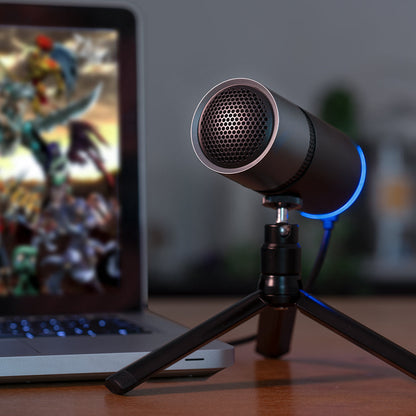 Thronmax M8 Pulse | USB Condenser Mic | Gaming, Podcasts, YouTube, Music Recording, Streaming, Online Calls | VERTIGAIN® Technology | Stand & 360° Adapter Included Thronmax
